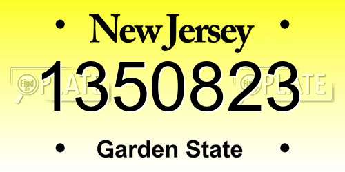1350823 New Jersey License Plate