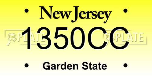 1350CC New Jersey License Plate
