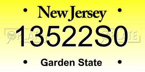 13522S0 New Jersey License Plate