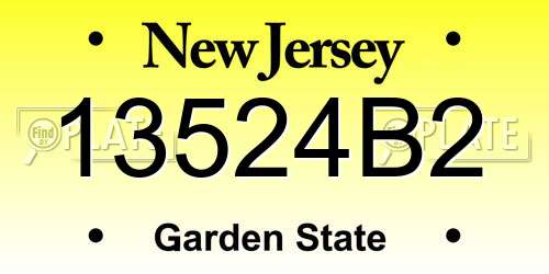 13524B2 New Jersey License Plate
