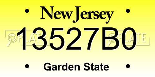 13527B0 New Jersey License Plate