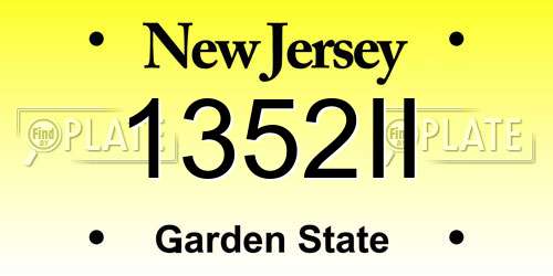 1352II New Jersey License Plate