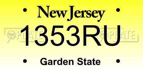 1353RU New Jersey License Plate