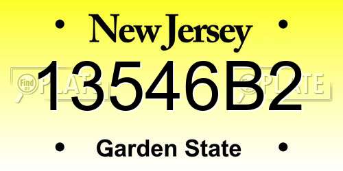 13546B2 New Jersey License Plate