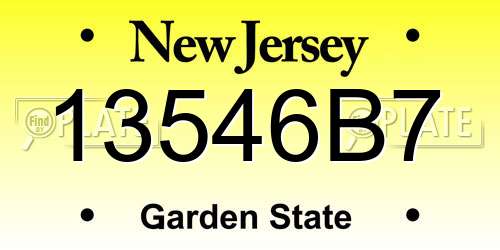 13546B7 New Jersey License Plate