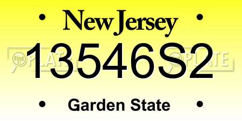 13546S2 New Jersey License Plate