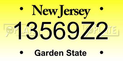 13569Z2 New Jersey License Plate