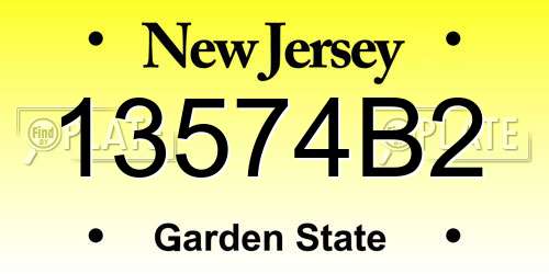 13574B2 New Jersey License Plate