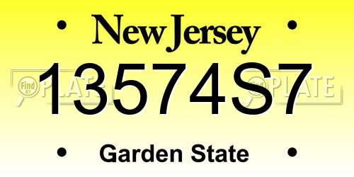 13574S7 New Jersey License Plate