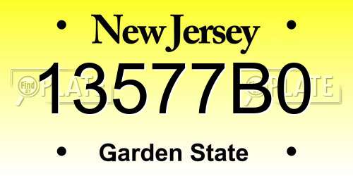 13577B0 New Jersey License Plate