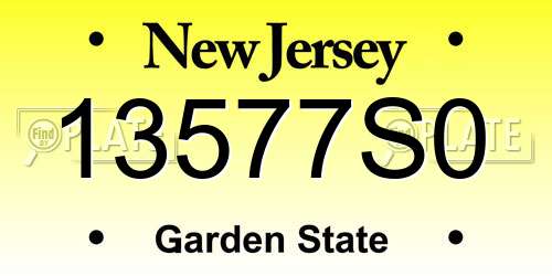 13577S0 New Jersey License Plate