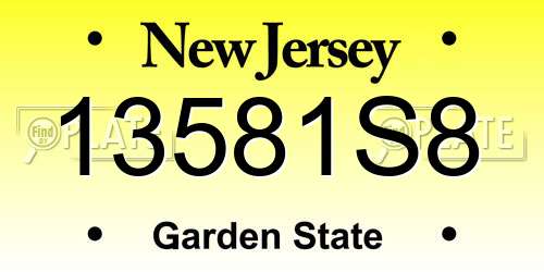 13581S8 New Jersey License Plate