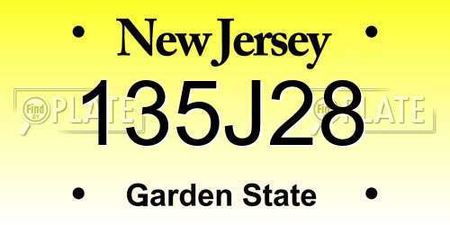 135J28 New Jersey License Plate