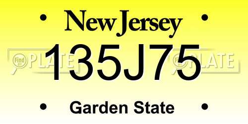 135J75 New Jersey License Plate