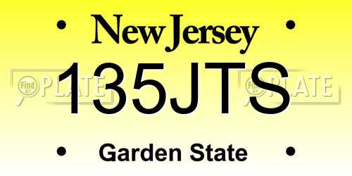 135JTS New Jersey License Plate