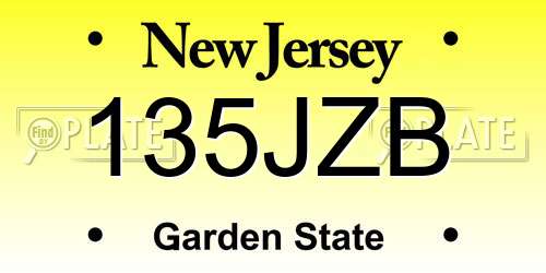 135JZB New Jersey License Plate