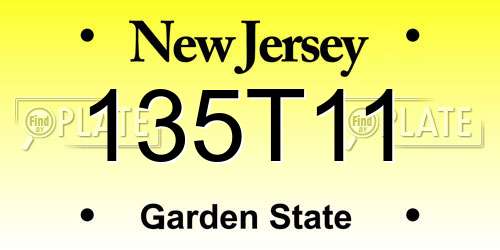 135T11 New Jersey License Plate