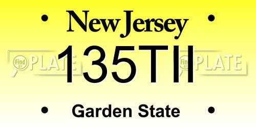 135TII New Jersey License Plate
