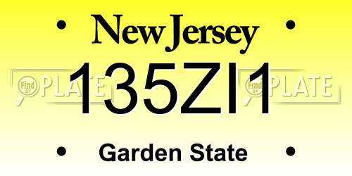135ZI1 New Jersey License Plate
