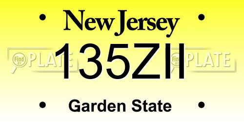 135ZII New Jersey License Plate