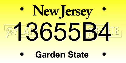 13655B4 New Jersey License Plate
