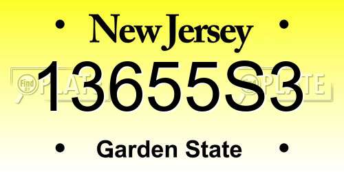 13655S3 New Jersey License Plate