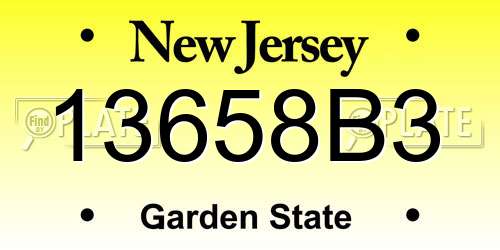 13658B3 New Jersey License Plate
