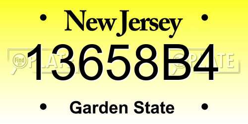 13658B4 New Jersey License Plate