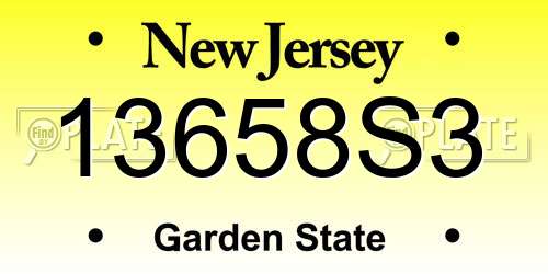 13658S3 New Jersey License Plate