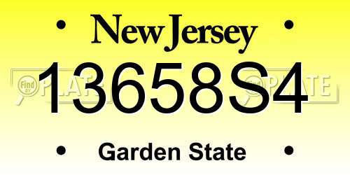 13658S4 New Jersey License Plate