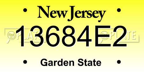 13684E2 New Jersey License Plate