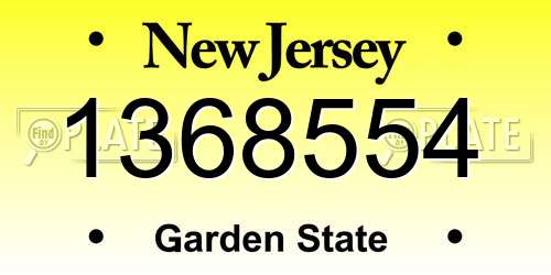 1368554 New Jersey License Plate