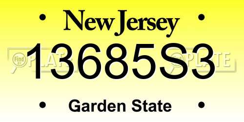 13685S3 New Jersey License Plate