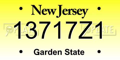 13717Z1 New Jersey License Plate