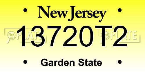 13720T2 New Jersey License Plate