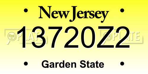 13720Z2 New Jersey License Plate