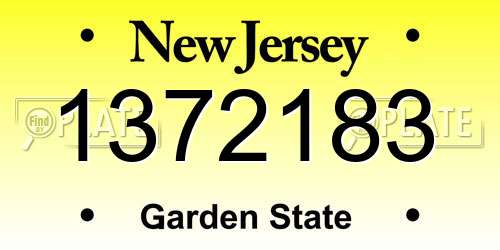 1372183 New Jersey License Plate