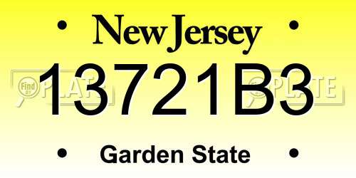 13721B3 New Jersey License Plate