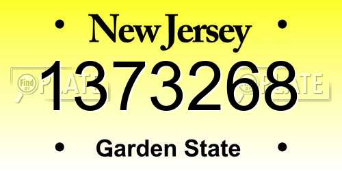 1373268 New Jersey License Plate