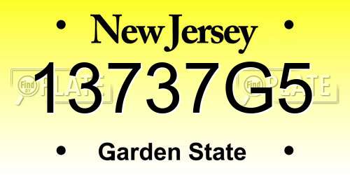 13737G5 New Jersey License Plate