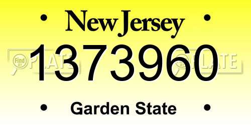 1373960 New Jersey License Plate
