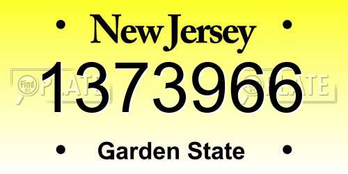 1373966 New Jersey License Plate