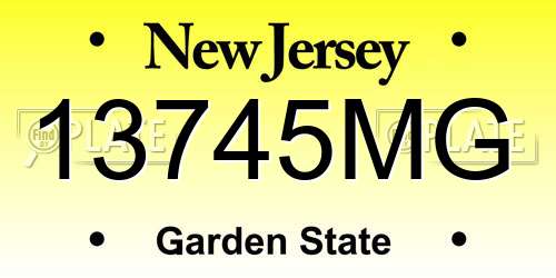 13745MG New Jersey License Plate