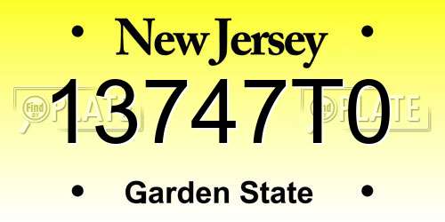 13747T0 New Jersey License Plate