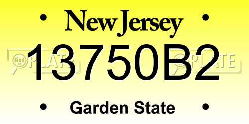 13750B2 New Jersey License Plate