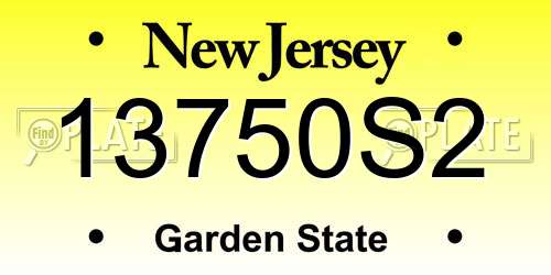 13750S2 New Jersey License Plate