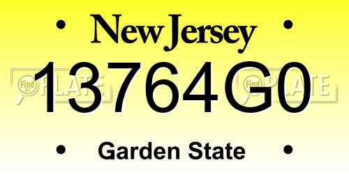 13764G0 New Jersey License Plate