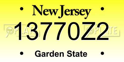 13770Z2 New Jersey License Plate
