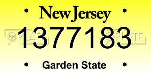 1377183 New Jersey License Plate