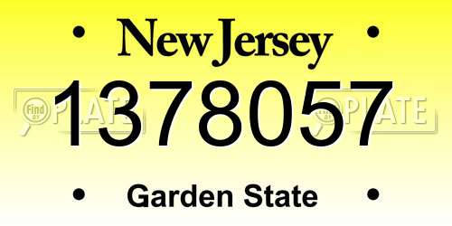 1378057 New Jersey License Plate